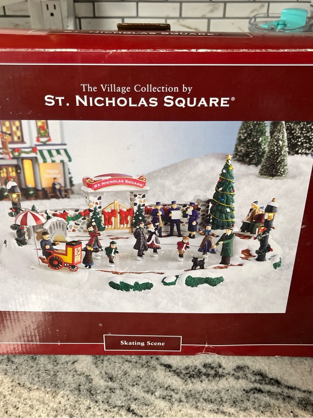 St. Nicholas Square Red and Green Holiday Skating Scene